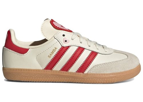 adidas Samba OG K - Cream White/Better Scarlet/Gum - KI6681