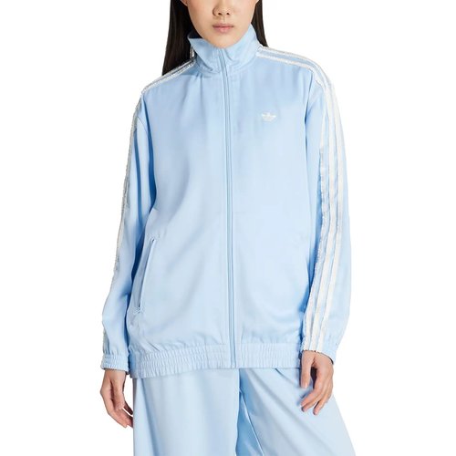 adidas Satin Ruffle 3-Stripes Firebird Track Jacket - Clear Sky - KC8811