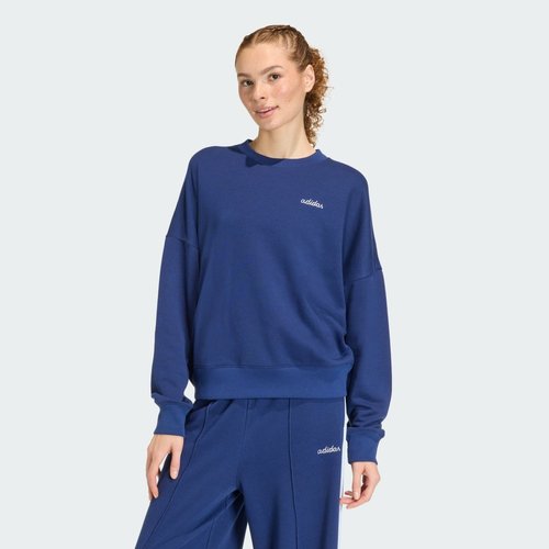 adidas Seasonal Essentials Colorpop Sweatshirt with Embroidered Graphic - Dark Blue/White - KC3996