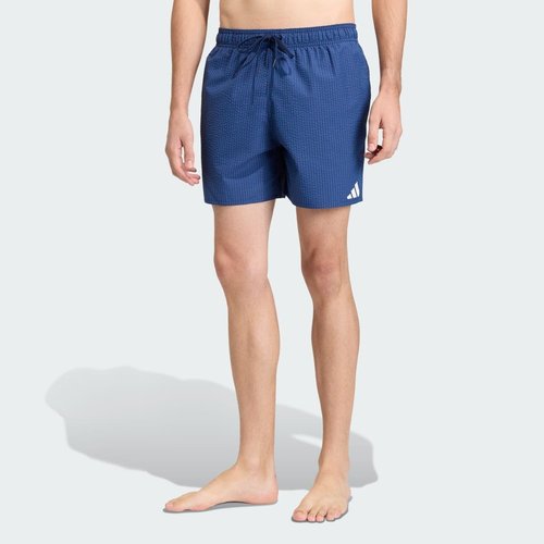 adidas Seersucker Stripy Swim Shorts 5-Inch - Dusky Petrol/Dark Blue - JZ0589