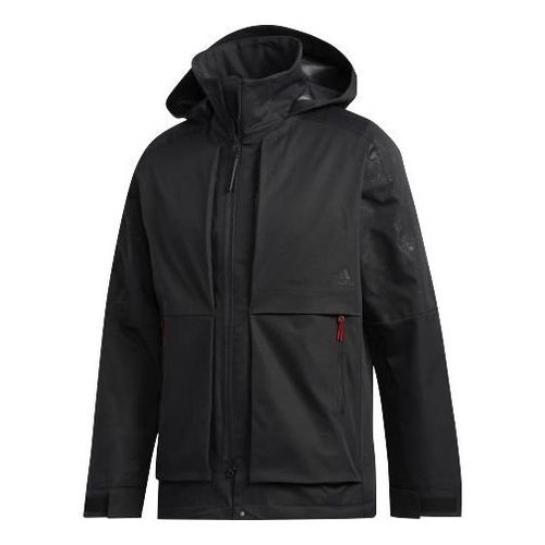 adidas Series Printing polar fleece Hooded Jacket - Black - GG0776