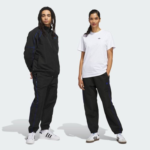adidas Skateboarding Gazelle Premiere Track Pant - Black/White/Royal Blue - JX0265
