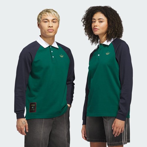 adidas SKATEBOARDING x Tyshawn RUGBY SHIRT - Collegiate Green/Legend Ink - KE7013
