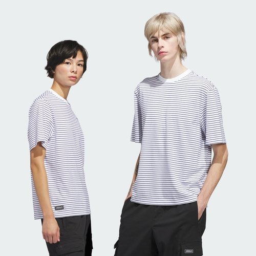 adidas Skateboarding Yarn Dye Tee - White/Dark Blue - KC6291