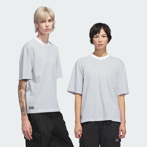 adidas Skateboarding Yarn Dye Tee - White/Collegiate Green - KS8219