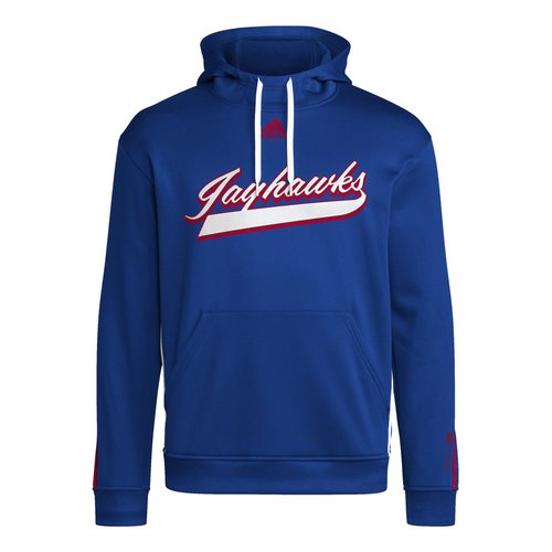 adidas Kansas Jayhawks Slideline Pullover Hoodie - Blue - JE6828