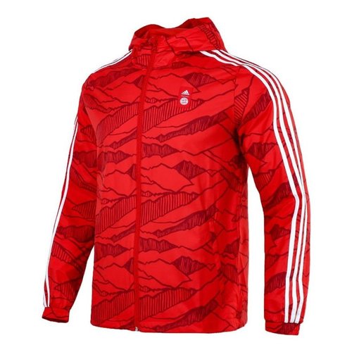 adidas Soccer/Football Training Windproof Quick Dry Casual Woven Hooded Jacket - Red - GR0683