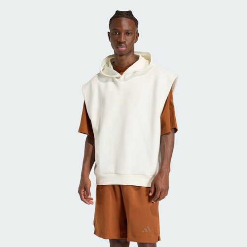 adidas Soft Lux Hooded Vest - Off White - KE4023