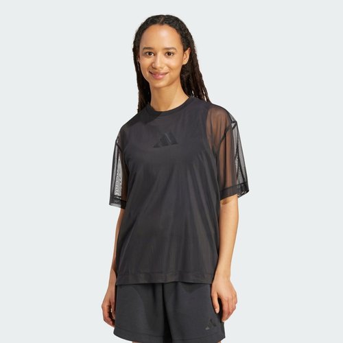 adidas Soft Lux Mesh Tee - Black - JM3737