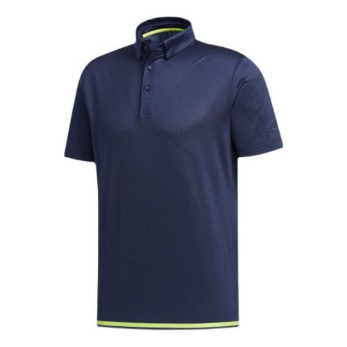 adidas Solid Color Casual Short Sleeve Polo Shirt Blue - FJ3794