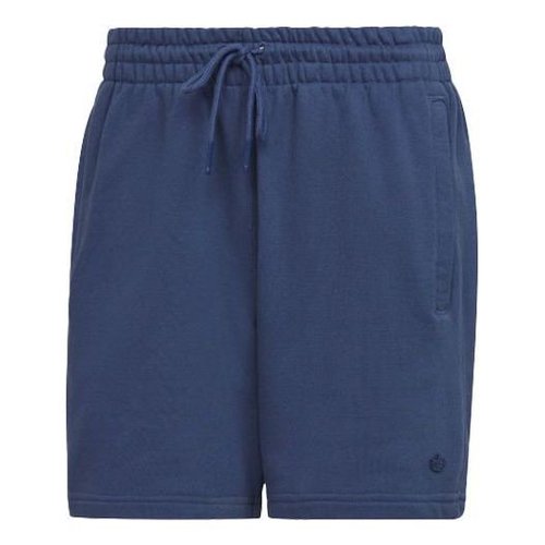 adidas Solid Color Lacing Elastic Waistband Athleisure Casual Sports Shorts Indigo - Blue - HF6360