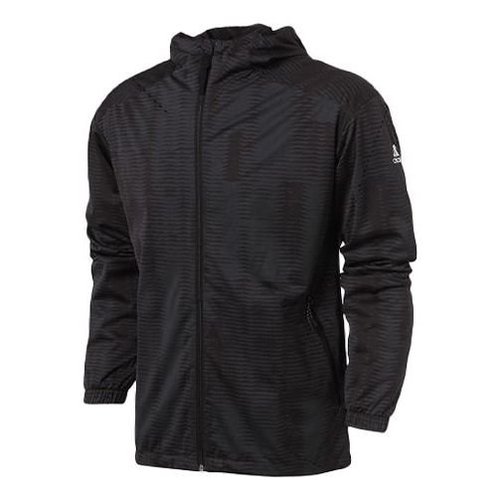 adidas Sports Training Reflective Printing hooded Knit Jacket - Black - CD2597