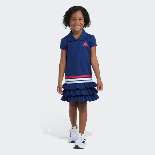 adidas Ss Ruffle Polo Dress - Dark Blue - KK6994
