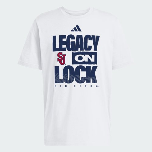 adidas St. John's Red Storm 2026 Legacy On Lock March Madness T-Shirt - White/Ncaa-Stj-44x - KW9381