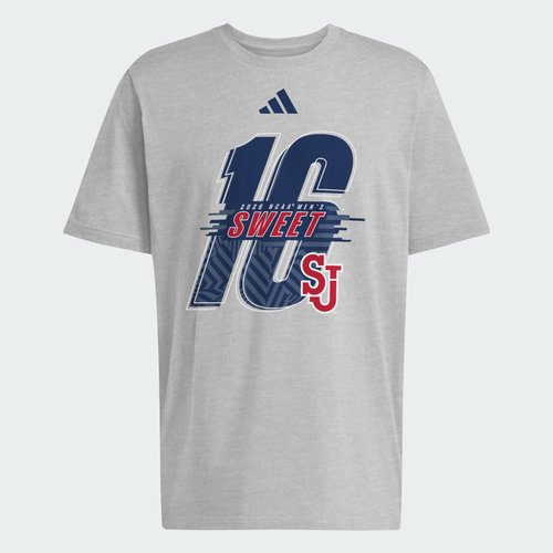adidas St. John's Red Storm 2026 NCAA Basketball Sweet 16 T-Shirt - Medium Grey Heather/Ncaa-Stj-44x - KW9367