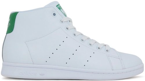 adidas Stan Smith Mid White - Running White/Running White/Green - BB0069