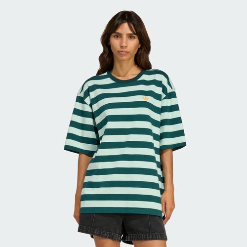 adidas Athl Dept Striped Shortsleeve Tee - Aurora Ivy/Green Tint - KF2322