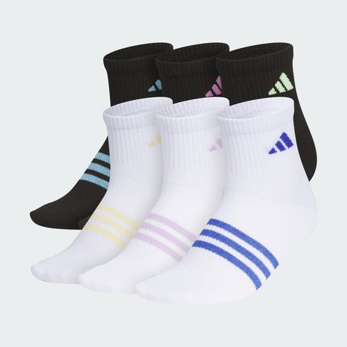 adidas Superlite 3.0 6-Pack Quarter Socks - Black/White/Semi Blue Burst - IR0947