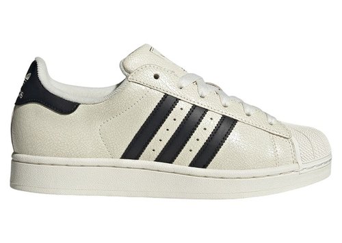 adidas Superstar II Black Cracked Leather - Off White/Core Black - JS4013