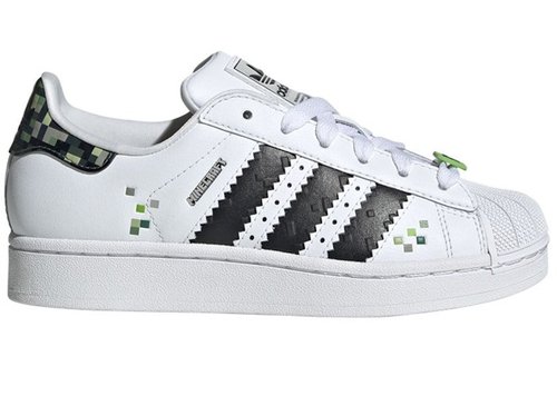 Minecraft x adidas Superstar 2 C - Cloud White/Core Black/Supplier Colour - JQ8748
