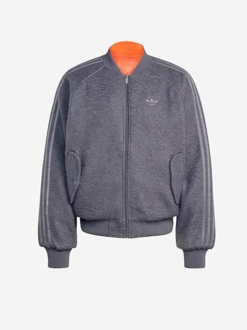 adidas Reversible Superstar Bomber Jacket - Grey Strata/Semi Impact Orange - KR7618