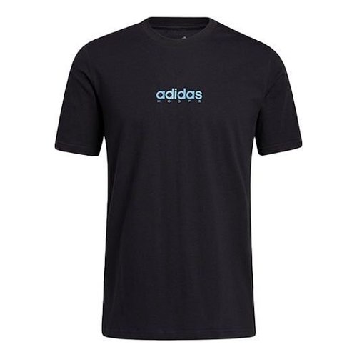 adidas Swish Tee Alphabet Printing Basketball Sports Short Sleeve - Black - GN5119