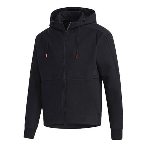 adidas Tech Heavy Track Top Fab Sports Windproof Hooded Jacket - Black - GF4027