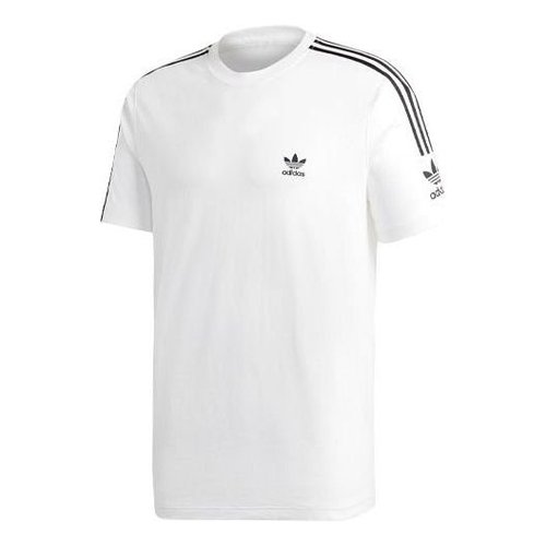 adidas Tech Tee Contrasting Colors Round Neck Sports Short Sleeve - White - FT8752