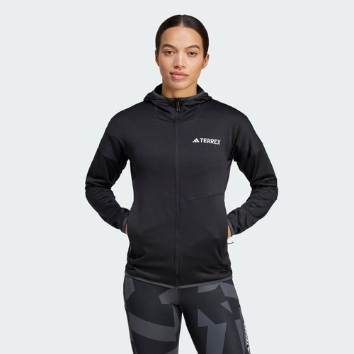 adidas Terrex Xperior Climawarm Light Fleece Hooded Jacket - Black - JE1364