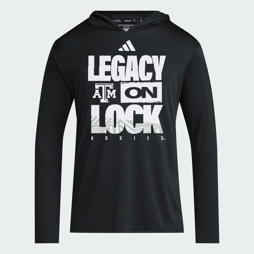 adidas Texas A&M Aggies 2026 Legacy On Lock March Madness D4T Long Sleeve Hoodie - Ncaa-Tam-7c4/Black/White - LG9238