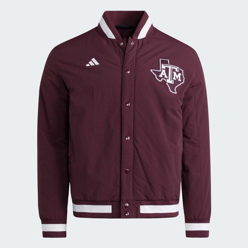 adidas Texas A&M Aggies Coaches Dugout Jacket - Team Maroon - JM9975