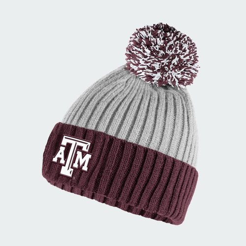 adidas Texas A&M Modern Ribbed Beanie - Sheer Grey/Team Maroon/Multi/Multi - KA2830