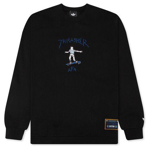 adidas x Thrasher Argentina Crewneck Sweatshirt - Black - KX4545