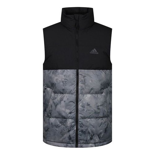 adidas Tiedye Dwn Vest Stay Warm Stand Collar Down Vest Black Grayblock - BlackGrayMulti-Color - GE9985