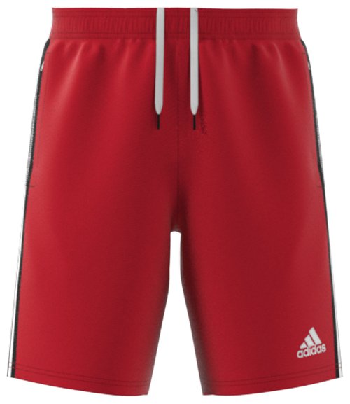 red adidas fleece shorts