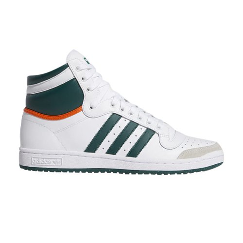 adidas Top Ten High | White | Size 8.5 - Cloud White/Collegiate Green/Orange - EF2516