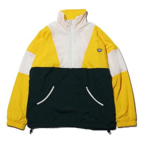 adidas Track Top Super Colorblock Logo Half Zipper Jacket - Yellow - FM2202