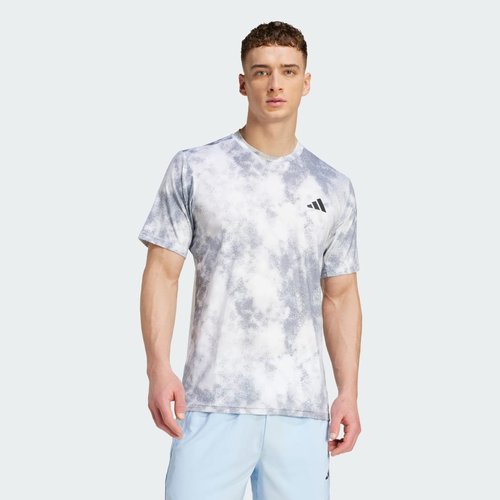 adidas Train Essentials Seasonal All Over Print Tee - Halo Silver - JV7235