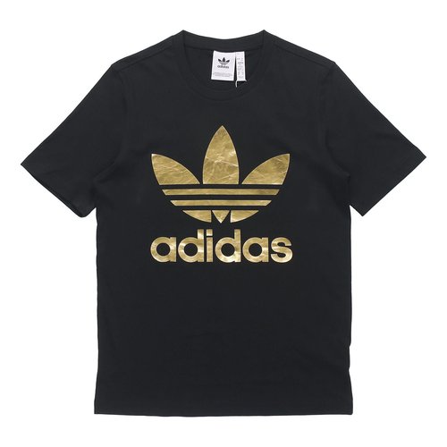 adidas Trefoil Holo T Casual Sports Round Neck Short Sleeve - Black - GM3268