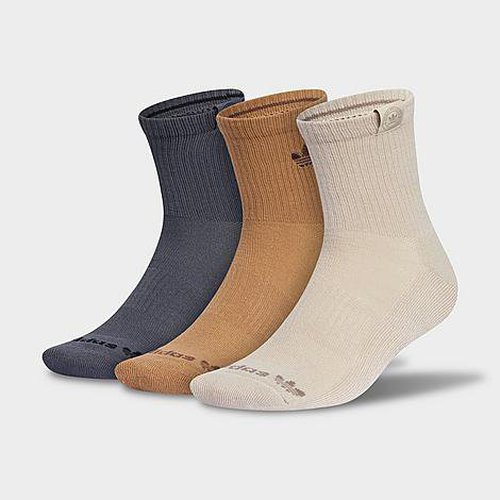 adidas Trefoil Mid Crew Socks 3Pack 'Wonder Beige/Cardboard Brown/Grey