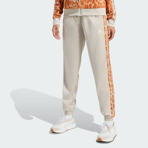 adidas Tricot 3-Stripes Trackpants with Leopard Print - Beige/Multicolor - KB8940
