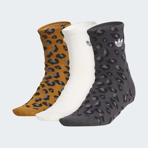 adidas Originals Leopard 3-Pack High Quarter Socks - Multicolor/Cream White/Carbon - KL1543