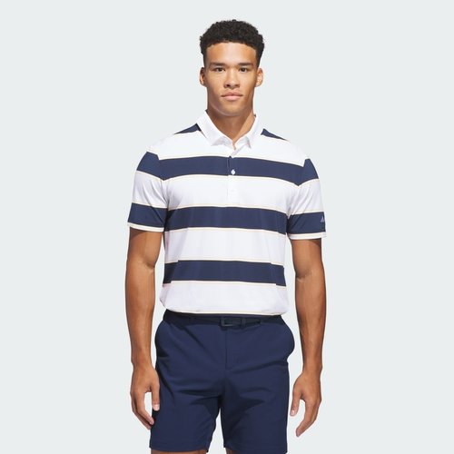 adidas Ultimate365+ Jumbo Stripe Climacool Polo Shirt - White/Collegiate Navy - JZ0475