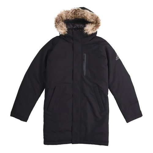 adidas Utility Down PK Outdoor mid-length hooded down Jacket - Black - EH3975