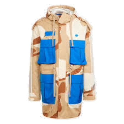 adidas Version Parka Jacket - Tan/Blue - H33494