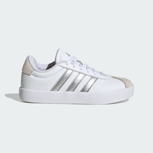 adidas VL Court 3.0 K - Cloud White/Silver Metallic/Grey One - JS0876