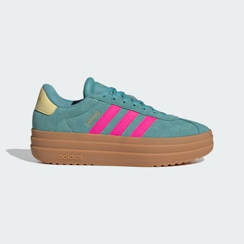 adidas VL Court Bold | Size 10 - Powder Teal/Shock Pink/Powder Yellow - JQ5634