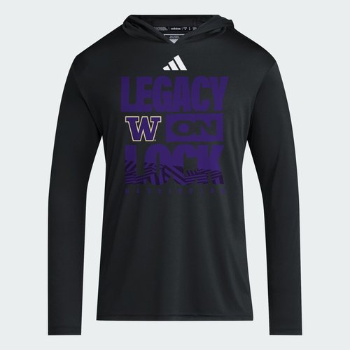 adidas Washington Huskies 2026 Legacy On Lock March Madness D4T Long Sleeve Hoodie - Ncaa-Wtn-6w7/Black/White - LG9243