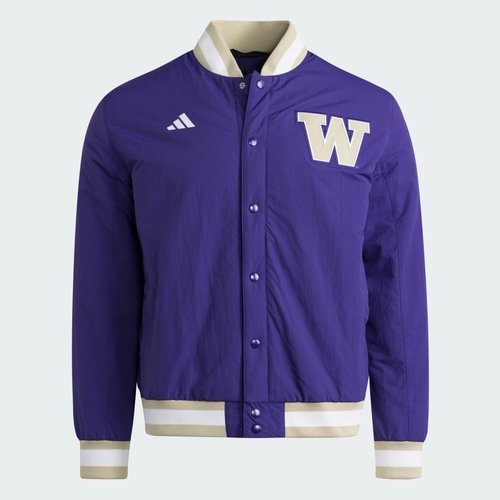adidas Washington Huskies Coaches Dugout Jacket - Team College Purple - JM9973