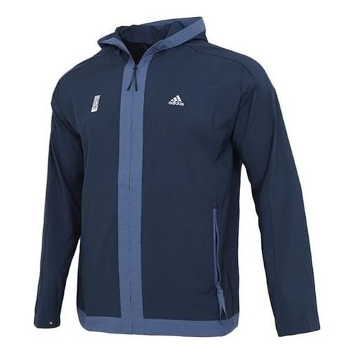 adidas Wj Wb Series Sports Windproof Hooded Jacket Navy Blue - Dark Blue - GU1765